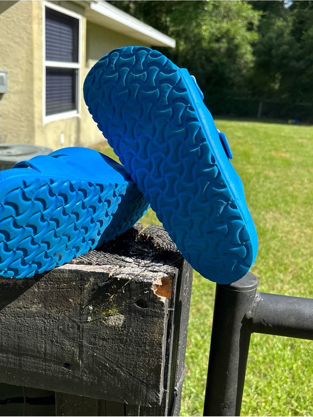 Bright Blue Birkenstocks Double-Buckle Sandals SZ 10 - Picture 7 of 7